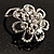 Diamante Floral Scarf Pin/ Brooch (Silver Tone) - view 11