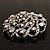 Dome Shaped AB Crystal Corsage Brooch (Silver Tone) - view 5
