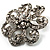 Charming Diamante Floral Brooch (Silver Tone) - view 3