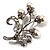 Snow White Imitation Pearl Floral Brooch (Silver Tone)