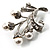 Snow White Imitation Pearl Floral Brooch (Silver Tone) - view 4