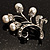 Snow White Imitation Pearl Floral Brooch (Silver Tone) - view 7