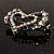 Tiny Open Crystal 'Heart in Heart' Brooch (Silver Tone) - view 7
