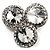 Clear Diamante Circle Art Nouveau Brooch (Silver Tone) - view 3