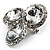 Clear Diamante Circle Art Nouveau Brooch (Silver Tone) - view 7