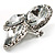 Clear Diamante Circle Art Nouveau Brooch (Silver Tone) - view 8