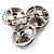 Clear Diamante Circle Art Nouveau Brooch (Silver Tone) - view 5