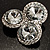 Clear Diamante Circle Art Nouveau Brooch (Silver Tone) - view 4