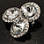 Clear Diamante Circle Art Nouveau Brooch (Silver Tone) - view 9