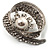 Asymmetrical Twirl Diamante Wedding Brooch (Silver & Clear) - view 2