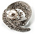 Asymmetrical Twirl Diamante Wedding Brooch (Silver & Clear) - view 3