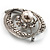 Asymmetrical Twirl Diamante Wedding Brooch (Silver & Clear) - view 4