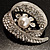 Asymmetrical Twirl Diamante Wedding Brooch (Silver & Clear) - view 8