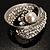 Asymmetrical Twirl Diamante Wedding Brooch (Silver & Clear) - view 9