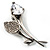 Exquisite CZ Floral Brooch (Silver Tone) - view 6