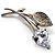 Exquisite CZ Floral Brooch (Silver Tone) - view 3