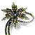 'Falling Star' Crystal Fashion Brooch (Olive & Green) - view 2