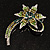 'Falling Star' Crystal Fashion Brooch (Olive & Green) - view 3