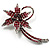 'Falling Star' Crystal Fashion Brooch (Pink, Red & Burgundy) - view 7