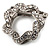 Diamante Floral Scarf Pin/ Brooch (Silver Tone) - view 4