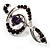 Silver Tone Crystal Music Treble Clef Brooch (Violet) - view 5