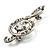Silver Tone Crystal Music Treble Clef Brooch (Clear) - view 4