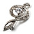Silver Tone Crystal Music Treble Clef Brooch (Clear) - view 5