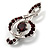 Silver Tone Crystal Music Treble Clef Brooch (Burgundy Red) - view 3
