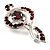 Silver Tone Crystal Music Treble Clef Brooch (Burgundy Red) - view 4