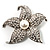 Silver Tone Sparkling Crystal Floral Brooch - view 1