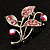Small Crystal Floral Brooch (Silver&Pink) - view 4