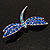 Classic Navy Blue Swarovski Crystal Dragonfly Brooch (Silver Tone) - view 7