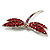 Classic Bright Red Swarovski Crystal Dragonfly Brooch (Silver Tone) - view 7