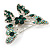 Dazzling Emerald Green Swarovski Crystal Butterfly Brooch (Silver Tone) - view 5