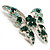Dazzling Emerald Green Swarovski Crystal Butterfly Brooch (Silver Tone) - view 6