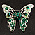 Dazzling Emerald Green Swarovski Crystal Butterfly Brooch (Silver Tone) - view 3