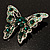 Dazzling Emerald Green Swarovski Crystal Butterfly Brooch (Silver Tone) - view 8