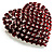 Burgundy Red Diamante Heart Brooch (Silver Tone) - view 3