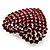 Burgundy Red Diamante Heart Brooch (Silver Tone) - view 4