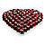 Burgundy Red Diamante Heart Brooch (Silver Tone) - view 5