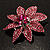 Pink Swarovski Crystal Bridal Corsage Brooch (Silver Tone) - view 5