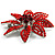 Carrot Red Swarovski Crystal Bridal Corsage Brooch (Silver Tone) - view 8