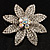 Clear Swarovski Crystal Bridal Corsage Brooch (Silver Tone) - view 2
