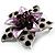 3D Enamel Crystal Flower Brooch (Purple) - view 3