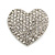 Clear Diamante Heart Brooch (Silver Tone) - 35mm Wide - view 8