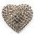Clear Diamante Heart Brooch (Silver Tone) - 35mm Wide - view 9