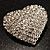 Clear Diamante Heart Brooch (Silver Tone) - 35mm Wide - view 10