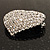 Clear Diamante Heart Brooch (Silver Tone) - 35mm Wide - view 5