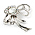 Silver Plated Delicate Diamante Floral Brooch - view 2