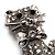 Diamante Cat With Bow Brooch (Silver Tone) - view 3